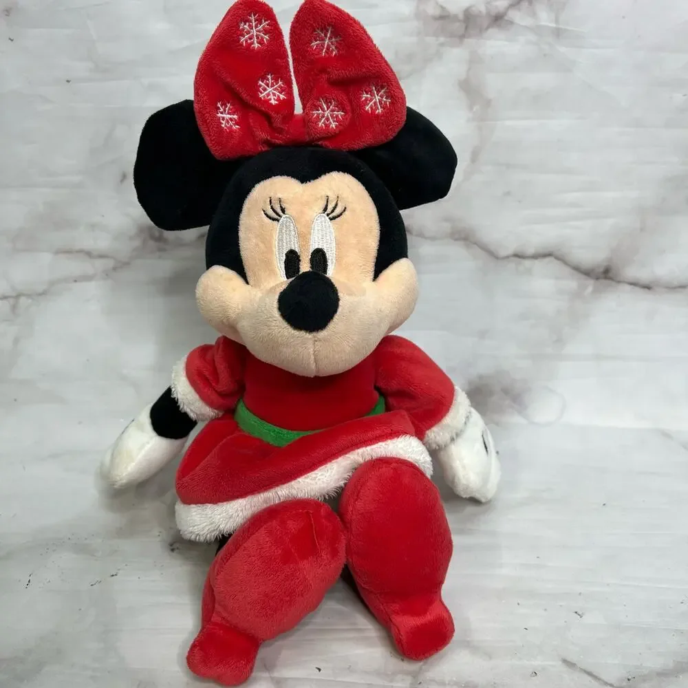 Disney Baby Minnie Mouse Plush Stuffed Crinkle Bow Red Christmas 14